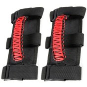 Resim Leezsing Jeep Wrangler İç Mekan Tutamakları, 350lb Dayanıklı Polyester Paracord, Kaymazsız, Kolay Kurulum, Siyah+kırmızı, 2 Adet 
