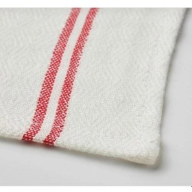 Resim Kurulama Bezi 60x45 Öiçülerinde % 100 Pamuk Beyaz Üzerine -bordo Çizgili Beyaz - Bordo Çizgili 