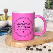 Resim Pembe Renk Canım Annem Mesajlı Kupa Bardak 