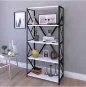 Resim ASRIN Metal Kitaplık 5 Raflı Kitaplık Dosya Kitap Rafı Ofis Ev Rafı Kitap Raf 