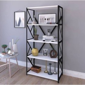 Resim ASRIN Metal Kitaplık 5 Raflı Kitaplık Dosya Kitap Rafı Ofis Ev Rafı Kitap Raf 