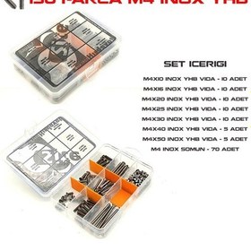 Resim 130 Parça M4 İnox YHB Vida ve Somun Seti 