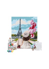 Resim Sayılarla Boyama Seti 40 x 50 CM Tuval Şasesine Gerili Paristeki Balon 