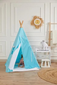 Resim Kızılderili Çocuk Oyun Çadırı - Turkuaz 