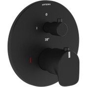 Resim VitrA Artema Root Round A4269436 Ankastre Termostatik Banyo Bataryası(V-BOX SIVA ÜSTÜ GRUBU), Mat Siyah 