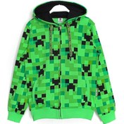 Resim Minecraft Creeper Desenli Fermuarlı Unisex Çocuk Ceket 5 - 13 Yaş 