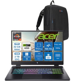 Resim Acer Nitro 17 Amd Ryzen 7 7735HS 32GB Ddr5 2tb SSD RTX4050 140W 6gb 17.3\ Fhd IPS 165HZ Windows 11 Pro Taşınabilir Bilgisayar NHQL1EY003P11 + Zetta Çanta 