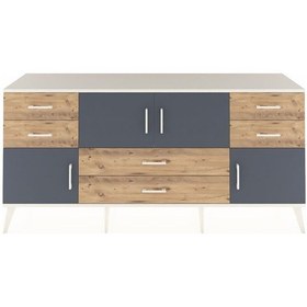 Resim Hyperion Konsol 3 Raflı 6 Çekmeceli 4 Kapaklı 176x44x83 Aytaşı-antrasit/çam Antrasit/çam 