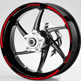 Resim Hediyelikevi Kırmızı Cfmoto Yazılı 3 Parçalı Reflektif Kırmızı Jant Şeridi 