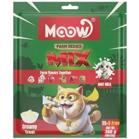 Resim Moow Karışık 6 Lezzetli Çiftlik Serisi Keçi Sütlü Yetişkin Sıvı Kedi Ödül Maması 1 Adet 30x12 Gr 
