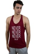 Resim BLUU Erkek Bordo Fitness Gym Tank Top Sporcu Atleti Bnever 