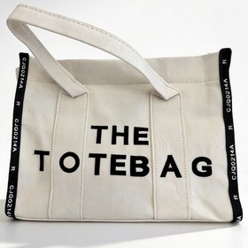 Resim Ents Krem Kanvas Kadın Tote Bag Büyük Boy Günlük Omuz Ve Plaj Çantası beyaz 