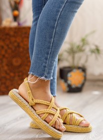 Resim Moda Değirmeni Kadın Sarı Parmak Arası Sandalet Md1014-123-0001 