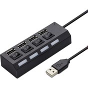 Resim Hadron USB Çoklayıcı Kablolu Anahtarlı 4 Port Hadron HD-102 