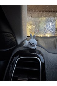 Resim SHHOBİ Uykucu Küçük Tavşan - Bunny Nap Time Tavşan Torpido Süsü Dikiz Aynası Süsü Tavşan Figür 1 Adet 