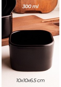 Resim Snippy Tera - 6'lı Seramik Kase Çok Amaçlı Kahvaltılık 300 Ml Siyah 