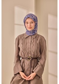Resim Silk Home Soft Eşarp 73091-03 Vizon, Lacivert, Krem 