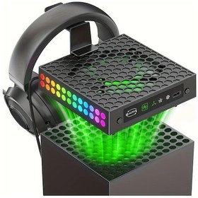 Resim Xuweiwei Xbox Series X Soğutucu Çok Fonksiyonlu Isı Dağıtma Radyatörü Toz Geçirmez Rgb Işık Xsx Aksesuarları 