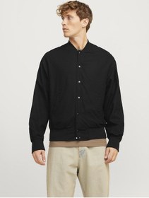 Resim Beyzbol Yaka Nervürlü Mansetler Otw Bomber Ceket - Ario - 12268716 Black 