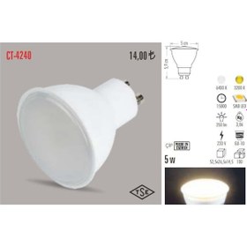Resim Cata Ct-4240 5 Adet 5 Watt Çanak Led Ampul Lamba (472531525) 