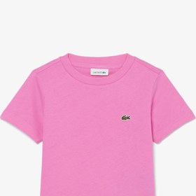Resim Lacoste Bisiklet Yaka Çocuk Pembe T-Shirt 