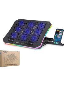 Resim Hadron Dcxa19 Notebook Soğutucu 9-Fan + Telefon Standı 14-18 Rgb Siyah 