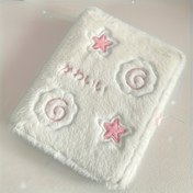 Resim [Kpop Fotoğraf Cüzdanı] Peluş Kartlık Albüm Kitabı, Şirin Yapay Zeka Karakterli, A5 Boyutlu 6 Halkalı 20 Sayfalık 7.62 cm'lik fiziksel karta özel koleksiyon albümü ve cilt seti 