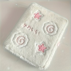 Resim [Kpop Fotoğraf Cüzdanı] Peluş Kartlık Albüm Kitabı, Şirin Yapay Zeka Karakterli, A5 Boyutlu 6 Halkalı 20 Sayfalık 7.62 cm'lik fiziksel karta özel koleksiyon albümü ve cilt seti 