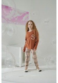 Resim Kız Çocuk Uzun Kol Kiremit Pijama Takımı C8t5n6o5 001 