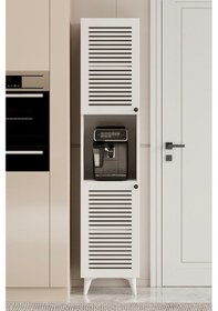 Resim Sümer Çok Amaçlı Dolap - Kahve Köşesi - Kiler Dolabı - Banyo Dolabı - Ayakkabılık - Mutfak Dolabı Beyaz 