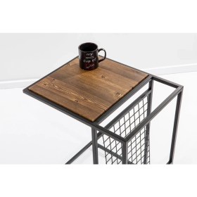 Resim Saha Möble Gazetelik Yan Sehpa - Antik Çam 