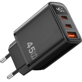 Resim Wiwu Wi-G011 Firefly Serisi GaN Tech PD Hızlı Şarj Özellikli Şarj Başlığı 45W - Siyah 