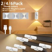 Resim 2/4/6 adet Ayarlanabilir Renkli LED Hareket Sensörlü Gece Lambaları - USB Şarj Edilebilir, Yıldızlı Gökyüzü ve Galaksi Desenleri ile, Merdivenler, Yatak Odası, Koridor ve Daha Fazlası için İdeal, Gece Lambası Dekoru | Yıldızlı Gökyüzü Tasarımı | Ayarlanabilir Renkli Işık 