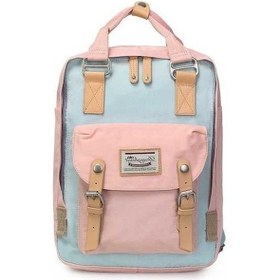 Resim Wholesale00 Macaroon 14 Sırt Çantası - Deniz Mavi/sakura Mavi - Pembe 