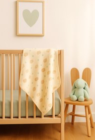 Resim MintTasarımButik %100 Pamuk Kuzulu Bebek Battaniyesi Yumuşak Nefes Alabilir Kumaş Yenidoğan Uyumlu 80x90cm 