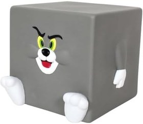 Resim Netavantaj Tom ve Jerry Kare Plastik Kumbara, 12x12 cm, Gri 