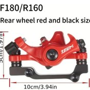 Resim Chuangyinshop Red Mekanik Disk Fren Bisiklet Alüminyum Alaşım T12 Dağ Bisikleti R160 F180 Disk Fren Kırmızı 