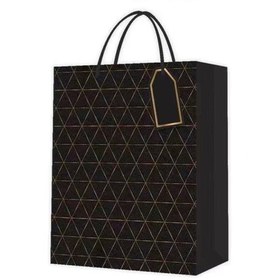 Resim Desenli Siyah Küçük Karton Çanta 