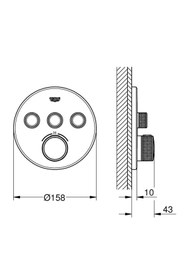 Resim Grohe GRT SMARTCONTROL ANKASTRE BANYO/DUŞ BATARYASI 
