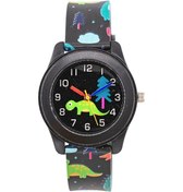 Resim Sevimli Dinazor Figürlü Siyah Renk Çocuk Saati Analog St-304406 Siyah 