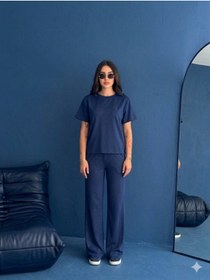 Resim Zula Moda Kadın Modal Kumaş Bisiklet Yaka Tshirt Eşofman Takımı 