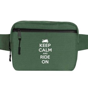 Resim Keep Calm and Ride On Bel Çantası - Yeşil 