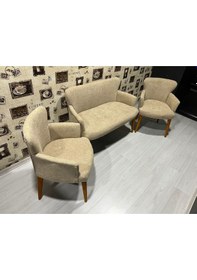 Resim Venqm Bukle Çay Seti Koltuk Takımı Balkon Ofis Mutfak Ekru 