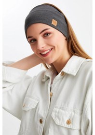 Resim Kadın %100 Pamuklu Termal, Kaymaz, Terletmez, Ultra Hafif, Spor Saç Bandı Bandana - Tek Ebat / Füme Füme 