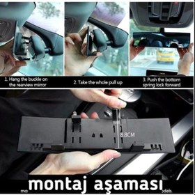 Resim Ilave Oto Iç Dikiz Aynası Düz Makaslı Geçmeli 270mm 