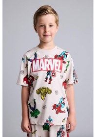 Resim Defacto Marvel Lisanslı Comıcs Regular Fıt 2li Bej Pijama Takımı Erkek Çocuk H8033a826hsgr477 Gri-gr477 
