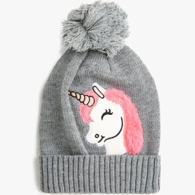 Resim Kız Çocuk Unicorn İşlemeli Bere 