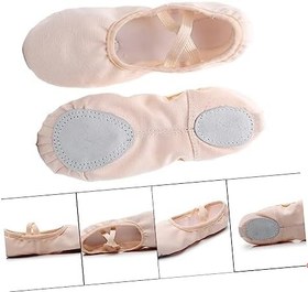 Resim CALLARON 1 Çift kadınlar için barre ayakkabılar yürümeye başlayan çocuk bale ayakkabıları bale daireler bayan terlik dans ayakkabıları ayakkabı elastik ağız pençesi ayakkabı pembe 