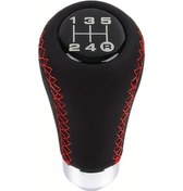 Resim Chuangyinshop 1 Adet Evrensel 5 Vites Red Line Deri Alüminyum Vites Topu Çoğu Araç İçin 