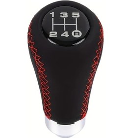 Resim Chuangyinshop 1 Adet Evrensel 5 Vites Red Line Deri Alüminyum Vites Topu Çoğu Araç İçin 